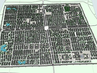 新中式鸟瞰图规划 古城规划